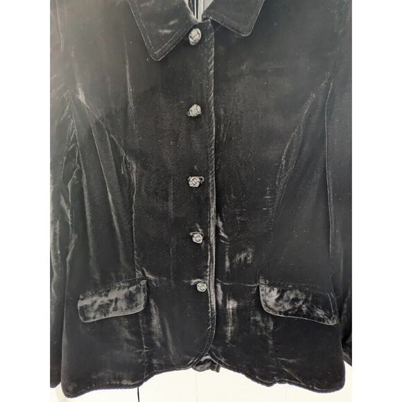 J. Jill Women's Size MP Velvet Jacket w/ Asian Knot Frog Closure & Buttons ~ New - Picture 5 of 15